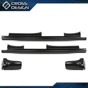 CROSSDESIGN Slip-on Rocker Cab Corner 4 Door Ext Cab Fit For 2014-2018 Chevy Gmc Pickup