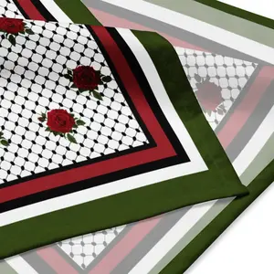 Olive Kufiya Rose Bandana Scarf Headwear