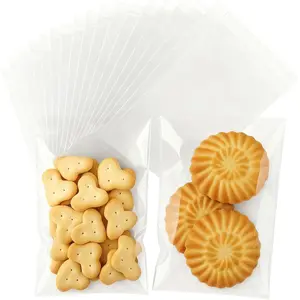 200 count Cookie Bags Clear Self Sealing Cellophane Bags, Resealable Bags for Cookie Packaging  Giving, Plastic Self Adhesive Wrappers Candy Snack Dessert Favors Packaging (3 * 5inch)
