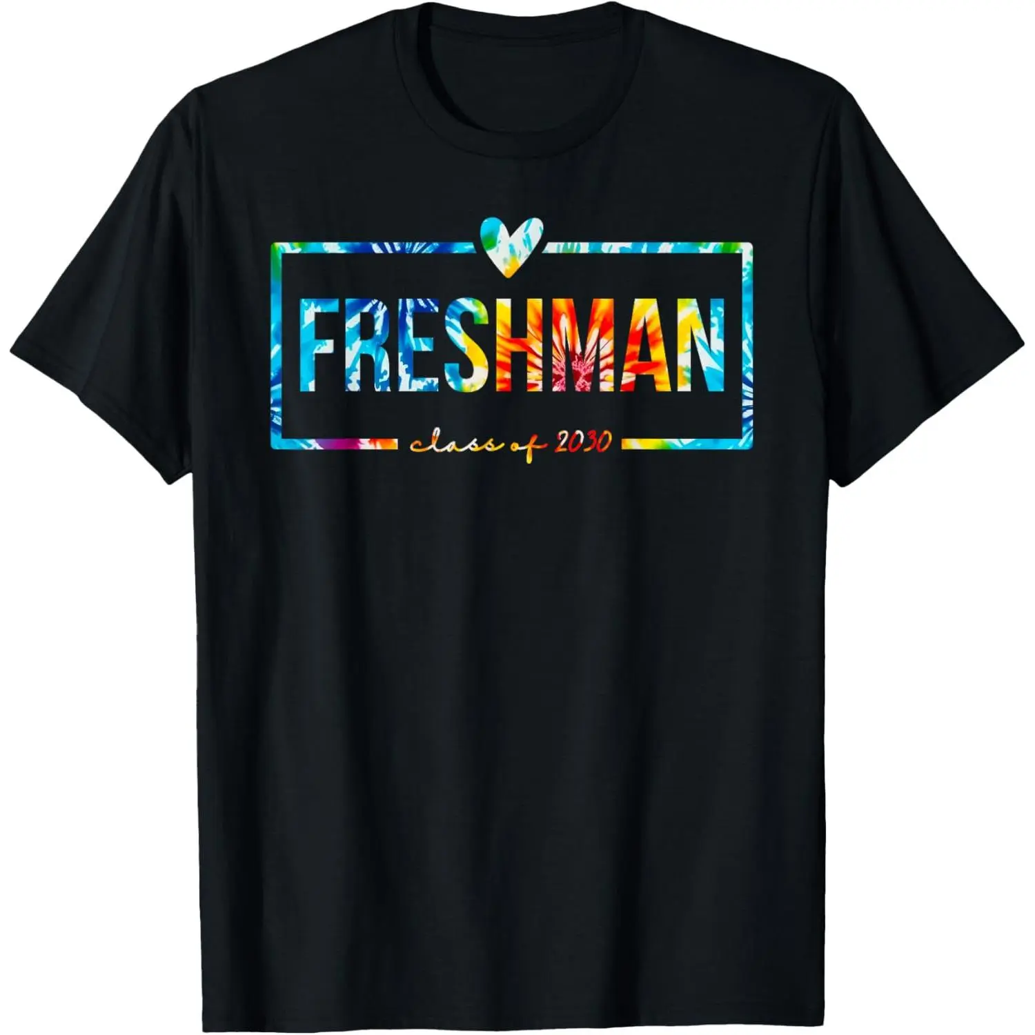 100% Cotton Minimal Tie Dye Freshman Class of 2030 9th Grade High School T-Shirt