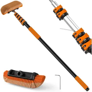 Wash Brush with Handle, 3-12 FT Telescopic Extension Pole, Upgraded Flip-Lock & Screw Dual Locking Design for , RV, , Boat and Solar Panel Cleaning