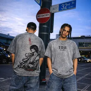 Toji Fushiguro Vintage Washed Oversized T-Shirt Tank Top Hoodie Sweatshirt – Jujutsu Kaisen Sorcerer Killer Graphic Tee, Heavyweight Cotton Anime Streetwear Menswear