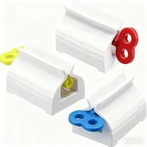 3-Pack Toothpaste Squeezers with Rollers Clamps & Coil Winders for Efficient Dispensing and Tidy Storage