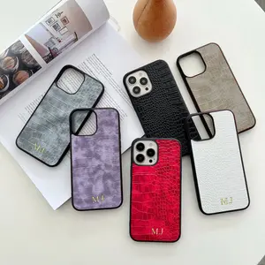Personalised Customized Name Crocodile Leather case For iPhone 13 12 11 14 15 16 Pro XS Max X XR Initials Letters DIY Cover
