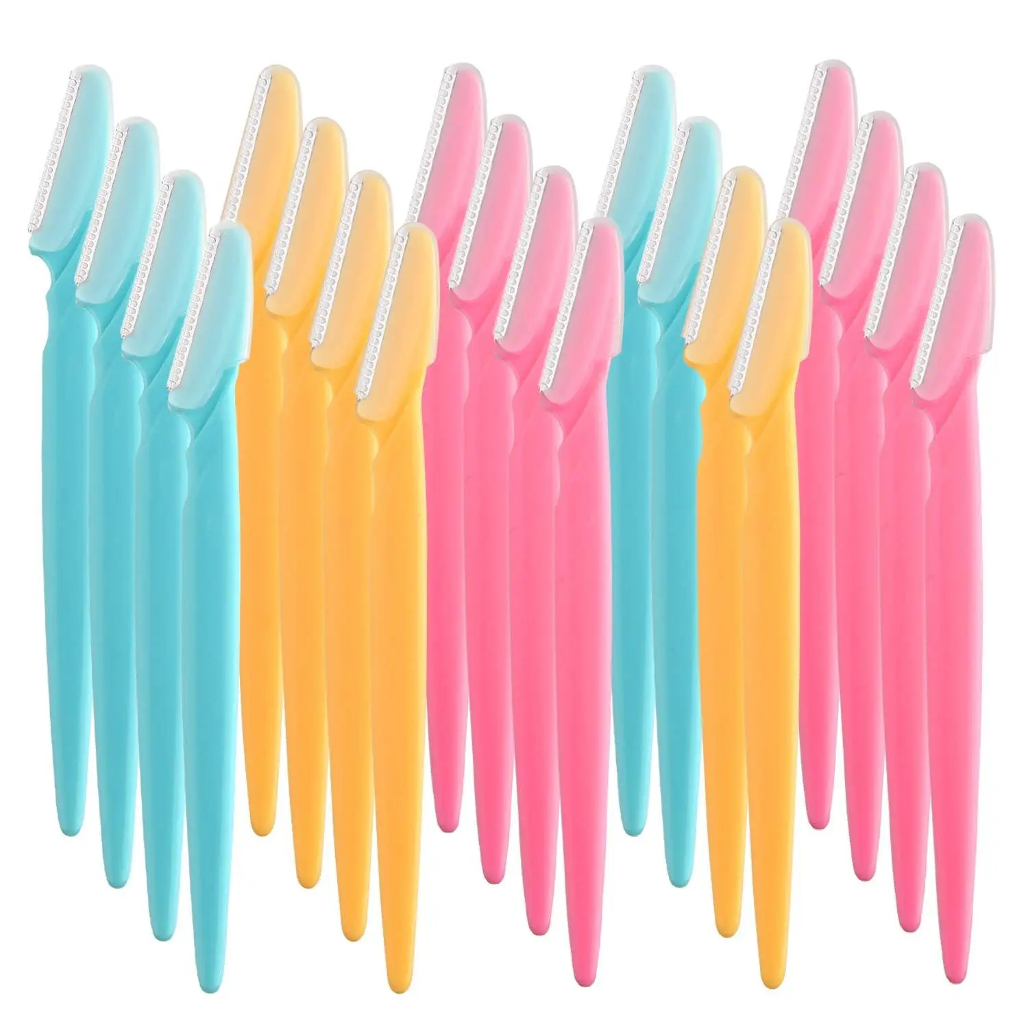 Women's 39-Piece Curved Handle Eyebrow Razors - Bathroom Gadget for Face Precision Shaping, Exfoliating Dermaplaning, Easy-to-Use Hair Remover Shaper