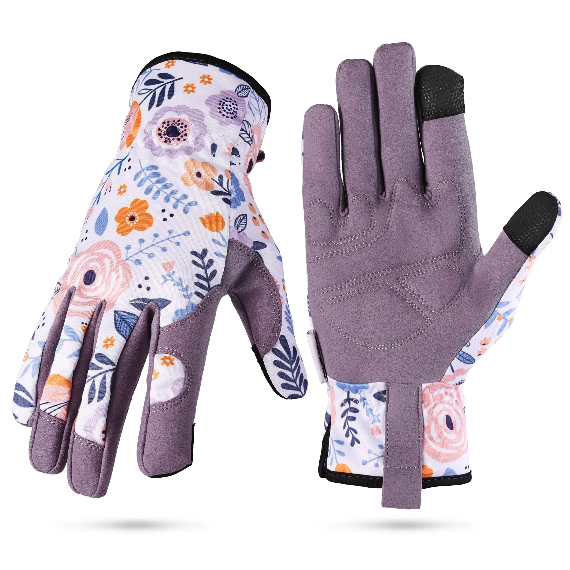 #Summersales WORKPRO Floral Garden Gloves for Women, Gardening Gloves for Women/Ladies | Printed Breathable Working Gloves with Touchscreen Design & No-Slip Palm Grip for Weeding, Planting, Raking and Pruning
