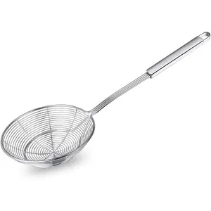 Spider Strainer Skimmer,  Stainless Steel  Strainer Ladle Frying Spoon with Handle for Kitchen Deep Fryer, Pasta, Spaghetti, Noodle, 5.5 Inch