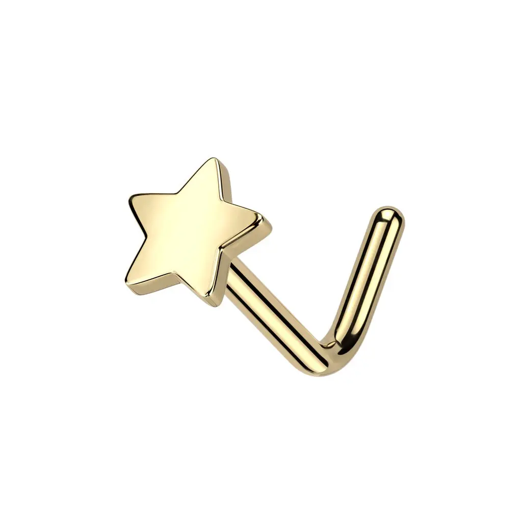 Star Top L-Bend Nose Stud - ASTM F-136 Implant Grade Titanium