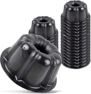 Bakeable Plastic Mini Flan Molds Pan - Baking Pan With Non-Stick Silicone - Reusable Non-Stick baking Mini Flan Molds For Baking and Much More - 25 QTY Pack pancake  silicone