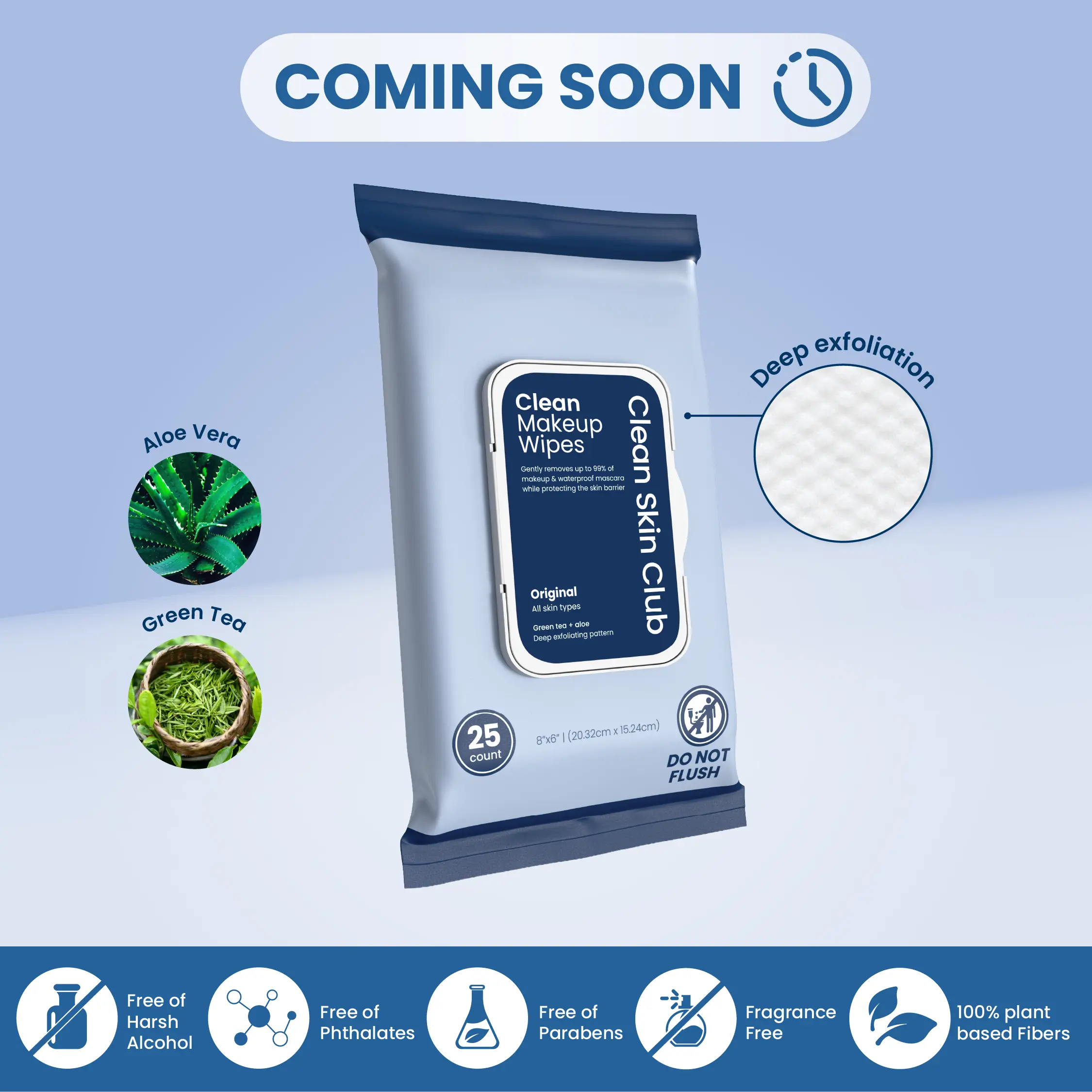 Clean Makeup Wipes Original 25ct: Gentle, Non-Irritating Removal for All Skin Types