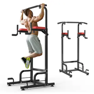 RELIFE Power Tower Pull-Up Station, Adjustable Height Home Gym Strength Training Equipment, 330 lb Capacity, Pull-Up Bar & Squat Stand for Men & Women