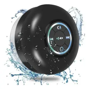 Bluetooth Shower Speakers, Portable Wireless Speaker with Suction Cup, IP67 Waterproof Speaker with LED Light, Pairs Easily to Phones, Tablets, Computer, Gift for Men & Women
