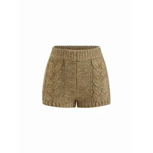 Cider Cable Knit Low Rise Micro Shorts