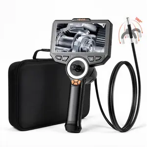 【DealsForYouDays】VEVOR 4-Way 360° Articulating Endoscope Diagnostic Tool with Light, True 1080P HD Industrial Borescope, 6 Inches 4.9 Ft Flexible Snake Cable Camera, Batteries Included for Car Automotive Engine Wall Inspection