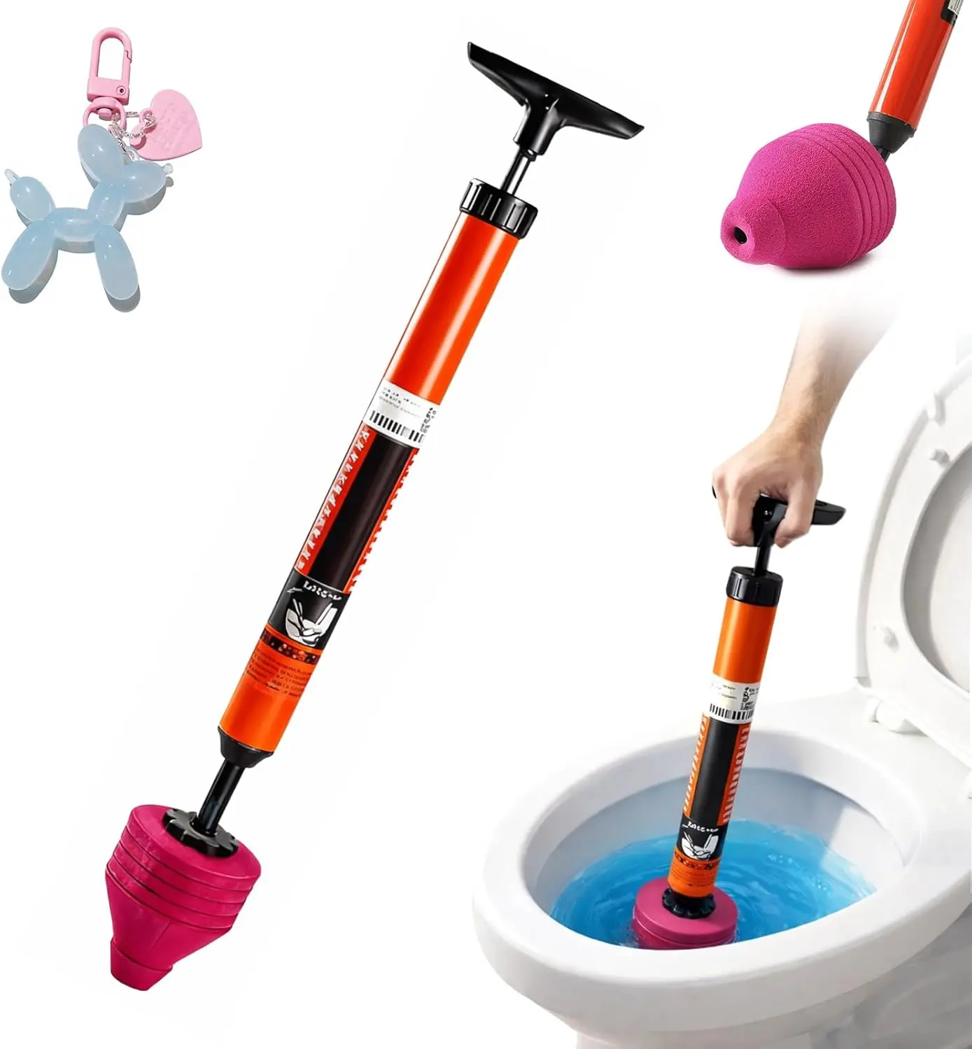 High Pressure Air Toilet Plunger, Heavy Duty Unclogger for Bathroom, Powerful Clog Remover Tool