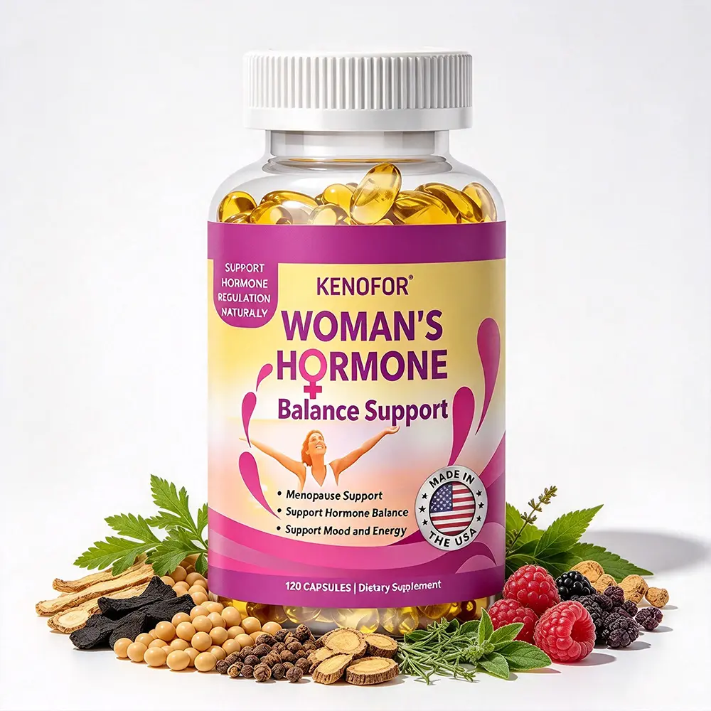 KENOFOR Women's Natural Hormone Balance Healthcare Supplement - Menopause Complex with Black Cohosh, Dong Quai for Mood, Cooling Comfort, 120 Capsules