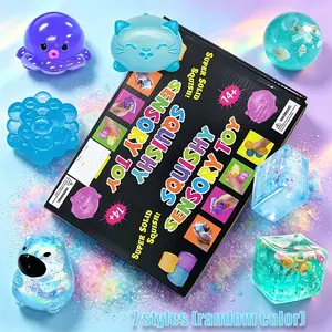 7pcs/set - Slow rebound pressure reducing kneading series, 7 styles with random colors, soft and sticky feel, pressure resistant kneading, creative release, slow rebound kneading, suitable for small gifts at home, school, parties, gatherings and events