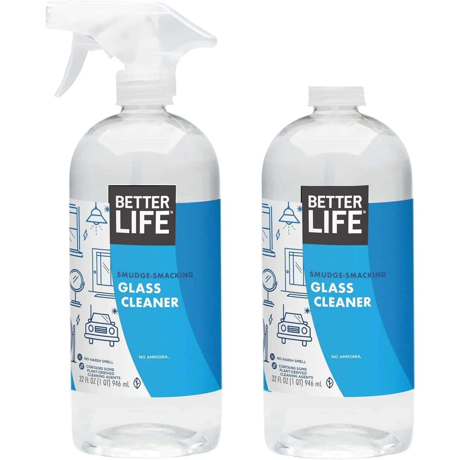 Natural Streak Free Glass Cleaner, 32 Ounces (Pack of 2), 24425