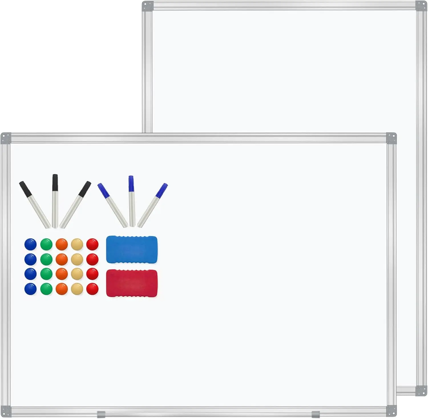 3' x 2' Whiteboard Dry Erase White Board for Wall 36x24 (2pcs)  Boards for Office Classroom & , Small Wall Whiteboard Including 6 Markers, 20 , 2 Erasers
