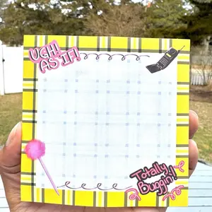 Clueless 4” square sticky note pad for daily reminders and affirmations