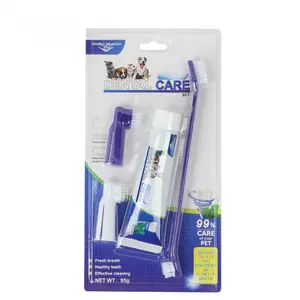 Green Meadow Pet Dental Care Set - Dog Toothbrush, Cat Toothbrush, Finger Coat Toothbrush and Beef-Flavored Toothpaste