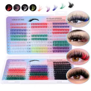 Individual Lash Set – High Volume, Colored D Curl Mix, Ultra Thick & Ultra Volume, Colorful, Reusable DIY Lash Extension Kit, Suitable for Beginners for Daily Life, Dates, Weddings, Parties and Halloween