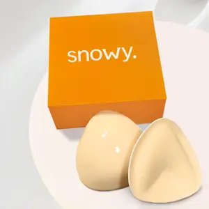 Snowy Push Up-Sticky Bra-Invisible Lift-Patented Sticky Fashion Bra Inserts Prevents Nipple Slips No Sewing Required Low Cut Tops Womenswear-Push Bra