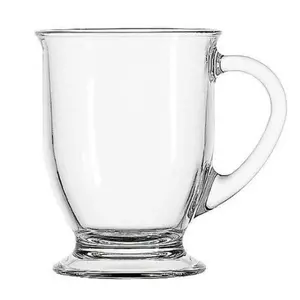 Anchor Hocking Clear Glass Café 16 Ounce Mug Set, 4 Piece Set