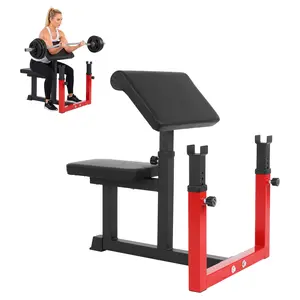 Preacher Curl  Bench,Home Gym Fitness Equipment Adjustable Preacher Curl Weight Bench with 2" Thick Arm and Seat Cushion,Weight Capacity 300 LBS
