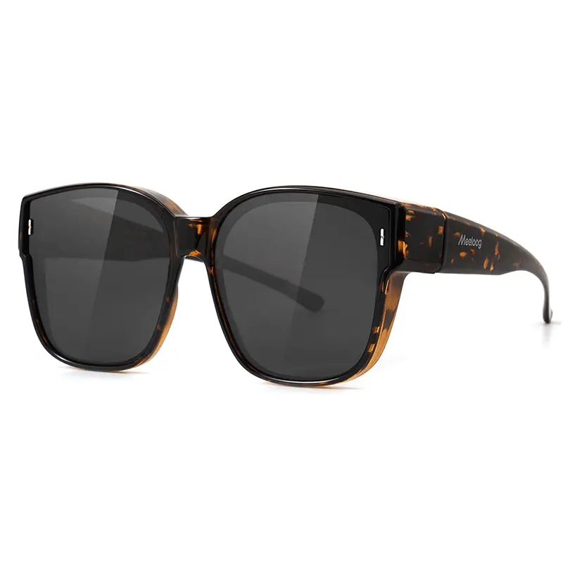 Meeloog Large Polarized Fit Over Glasses Sunglasses For Women Men with TAC Lens, UV400 Protection Coating, , Oversized Trendy Square Shades For Driving Riding MST0110