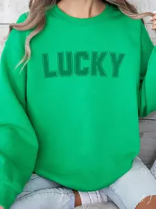Lucky Green Sweatshirt, St Patrick's Day Shirt, Lucky Hoodie, Paddy's Day Sweatshirt, Retro St Patricks, For Men, For Women
