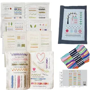Beginner Embroidery Sewing Kit with Step-By-Step Video Tutorial, Creative Embroidery Pattern Set, Embroidery Stitch, DIY Supplies Type, Heart Embroidery