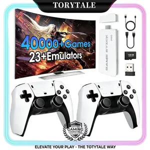 Retro Mass Games Console - 128GB SD Card, 19 Emulators, 2 Wireless Controllers, HD Output, Built-in Games, Portable Tech Gadget (No PS2/N64) - Father's Day Gifts, Dad Gift for Adults