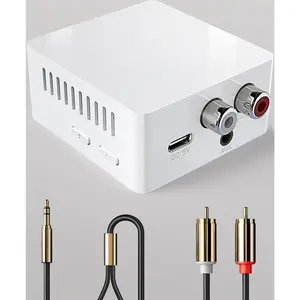 HiFi Bluetooth 5.3 Receiver for Home Stereo - Wireless Audio Adapter with 3.5mm & RCA Outputs. Low Latency, Long Range, USB-C Powered for Amplifiers or Speakers