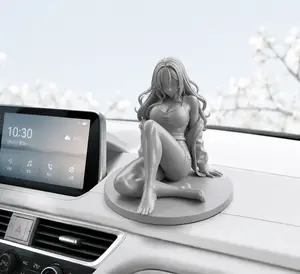 Anime Style Car Dashboard Figurine Decor, PLA 3D Printed Cute Kneeling Girl Car Interior Ornament, Unique Stress Relief Car Accessories, SUV Sedan Interior Aesthetic Center Console Display Statue, Gift for Car Lovers #CarAccessories #DashboardDecor