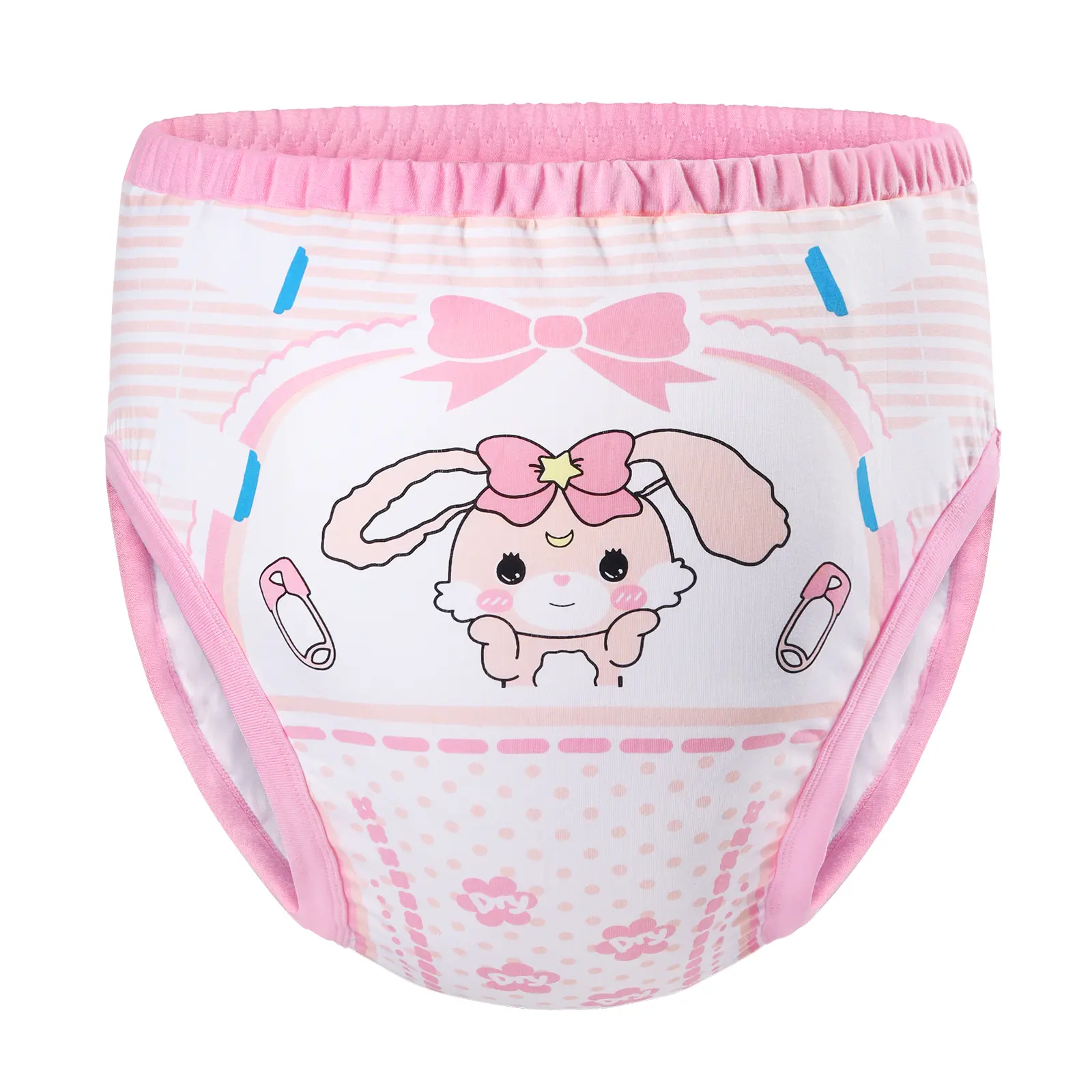 Littleforbig Women's Cotton Elastane Adult Training Pants - Cute Baby Usagi Design, Soft, Washable, Reusable, Breathable, Comfy Casual Knickers (Special Personal Care), Fashion Breathable Underwear
