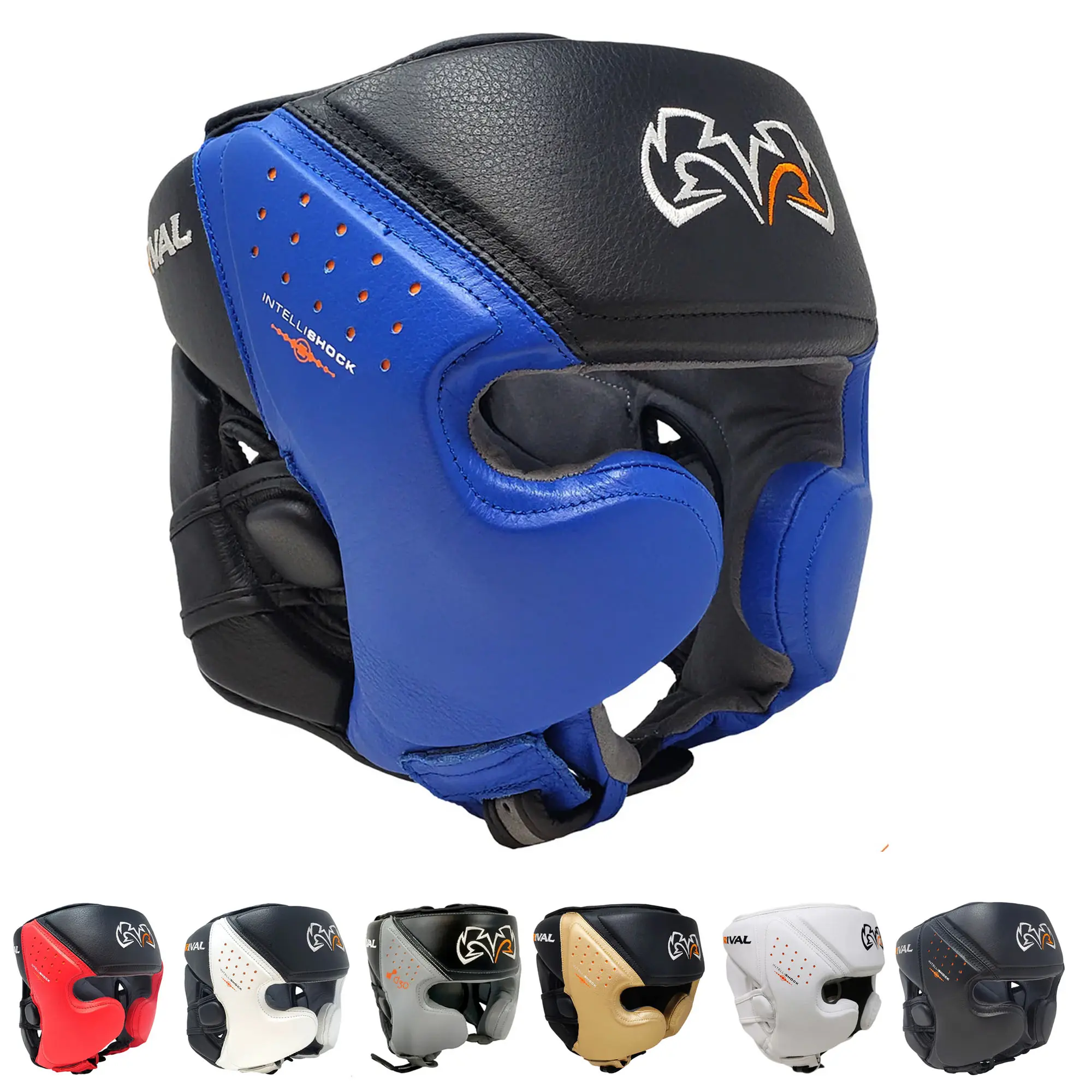 Rival RHG10 Intelli-Shock Headgear with D3O Padding, Microfiber Lined Professional Boxing Equipment with an Anatomical Fit and Cheek Protectors, Adjustable Strap, Secure