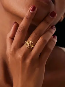 Symbol Shape Open Ring for Women, Casual Jewelry for Parties and Daily Wear, Copper Chain Material, All Seasons Accessory
