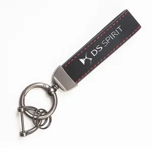 Leather Car Keychain Ring For DS SPIRIT DS3 DS4 DS4S DS5 5LS DS6 DS7 DS9 WILD RUBIS E-Tense DIVINEDS