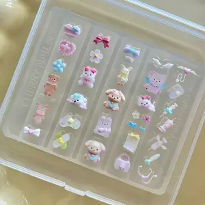 Cute Nurse Bunny Bear Dog Bow Lace Belt Transparent Nail Art Mold, Nail Art Tools, Sweet Cool Design, Perfect for Manicure and Pedicure