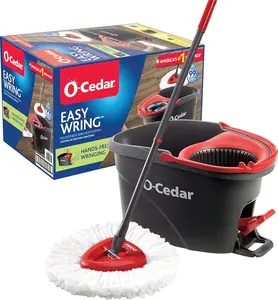 O-Cedar EasyWring Spin Mop & Bucket | Removes over 99% of Bacteria | Safe on All Hard Floors