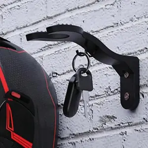 Motorcycle Helmet Holder, Wall Mounted Helmet Hook, Wall Mount Compatible, Universal Helmet Hanger Stand for Caps, Home Organizer for Motorcycle, Bicycle, Football