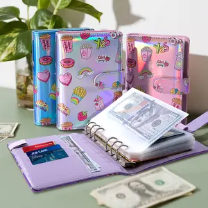 Cartoon-Covered Budget Binder, Money Saving Binder with Zipper Envelopes, Cash Envelopes and Expense Budget Sheets for Budgeting