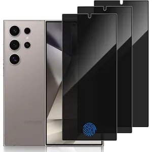Privacy Screen Protector, 3 Counts Anti-scratch Durable Protective Tempered Glass Film, Anti-spy Fingerprint Screen Protector for Samsung Galaxy S25 Ultra 5G, Smartphone, Phone Accessories, Cover