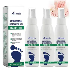 (3 bottles)Tea Tree Oil Foot Spray - Plantar Moisturizing Deodorant for Odor Control & Dry Feet Care, Natural Foot Sanitizer with Antifungal Properties,Ximonth Clear Foot Sanitizer Spray,for Foot & Shoe Freshness
