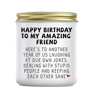 Happy Birthday Gifts for Women - Funny Best Friend Friendship Birthday Gifts for Women Bestie BFF Coworker Classmate, Lavender Candle