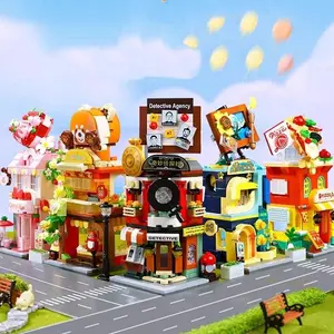 Miniso Colorful Street View Series 7 Building Blocks - Cute Construction Toy | Adorable Decor for Desktop&Room,Perfect Birthday/Holiday Gift