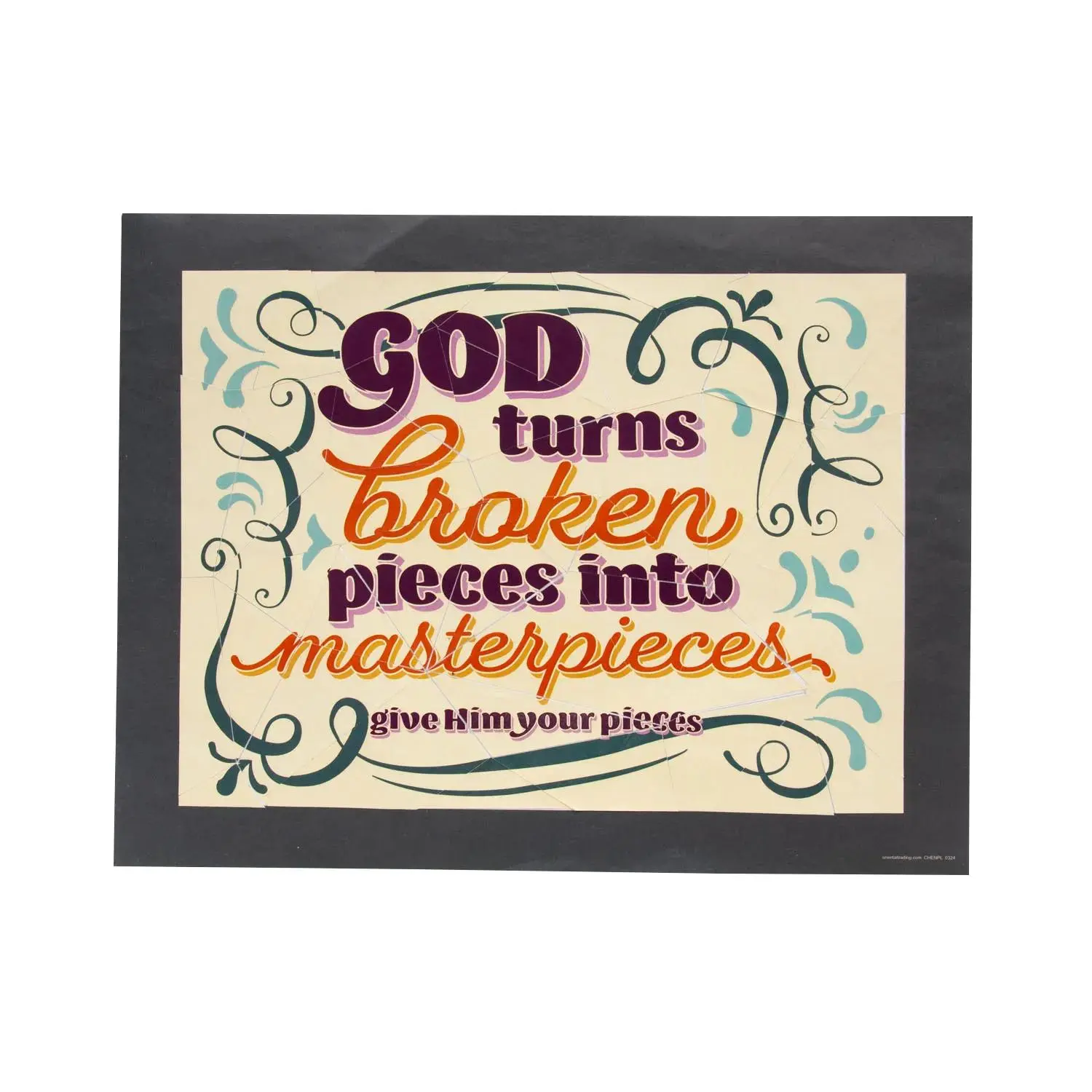11" x 8 1/2" Religious Broken Pieces into Masterpieces Mosaic Puzzle Sticker Sheets – 24 Pc.