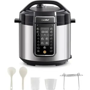 COMFEE’ Pressure Cooker 6 Quart with 13 Cooking Functions, Olla de Presion Non-Stick Pot Yogurt Maker Rice Cooker Slow Cooker Sauté Steamer, Healthy Ceramic Inner Pot