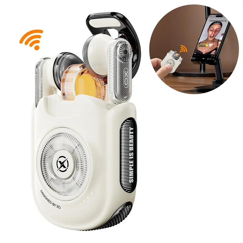 2-in-1 Button-Controlled Bluetooth Audio Headphones, Half in Ear Wireless Earphones - Cool Gadgets, Customizable Display Keys, Video Scrolling Remote, Page Turn, Photography Control, iOS/Android Mobile Phone Accessories